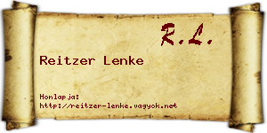 Reitzer Lenke névjegykártya
